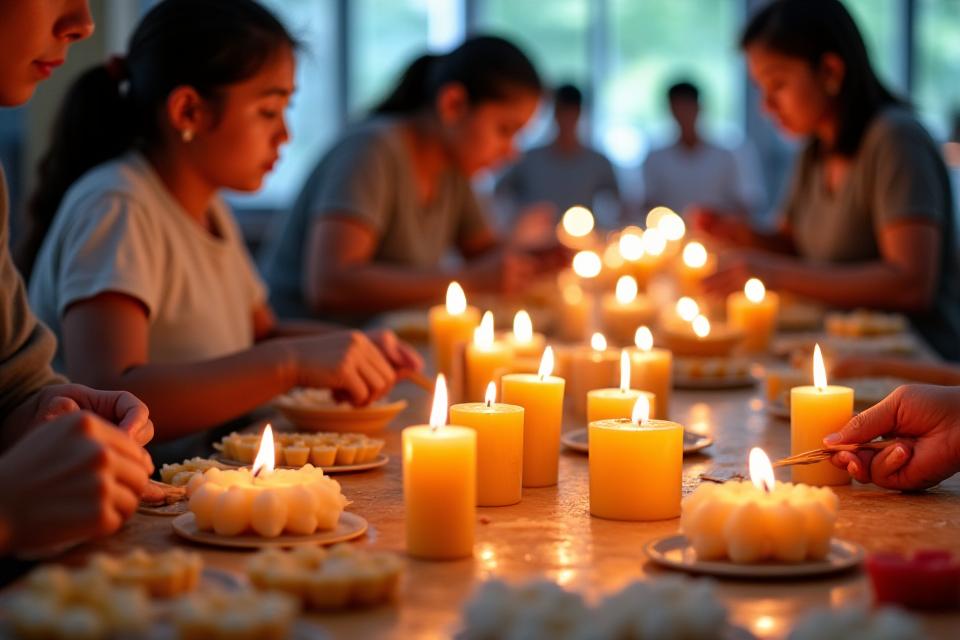 Candle making workshop teaching Filipino crafts