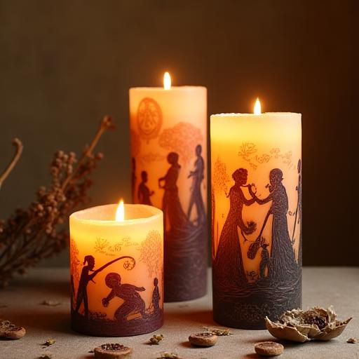 Collectible decorative candles with cultural storytelling