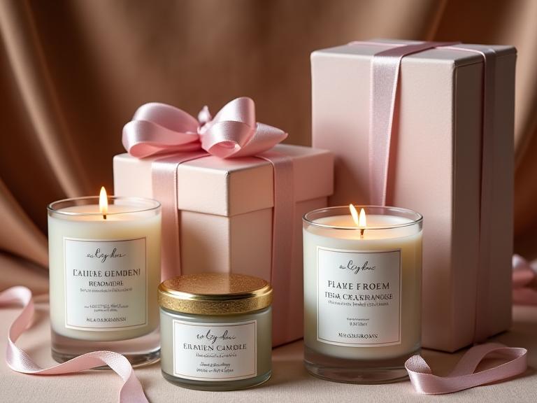 Personalized candle gift sets with custom packaging