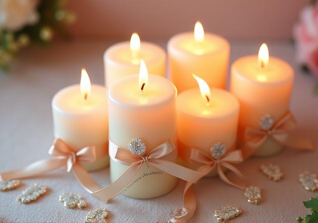 Wedding favor candles for Filipino events
